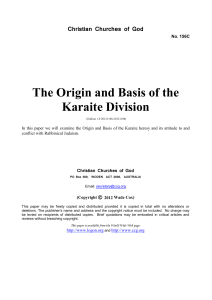 The Origin and Basis of the Karaite Division (No. 156C)