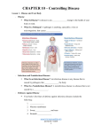 CHAPTER 10 – Controlling Disease Lesson 1 – Disease and Your