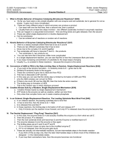 Enzyme Kinetics II