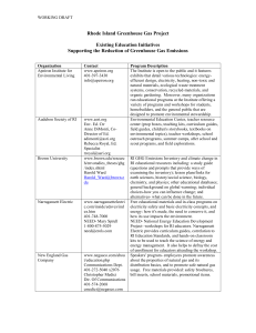 RI GHG Education- Current - Rhode Island Greenhouse Gas Process