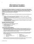 1 Obici Healthcare Foundation Grant Application Guidelines The