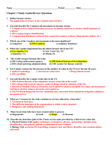 Criminalistics Chapter 1 Study Guide: