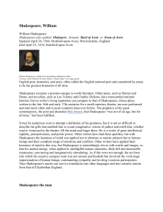 Shakespeare Biography shakespeare_biography