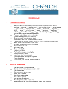 Choice Moving Checklist