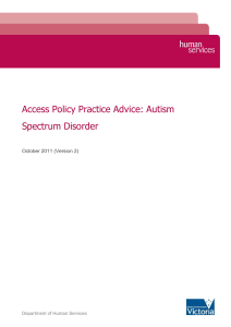 Access policy practice advice: Autism Spectrum Disorder (doc 267.5