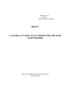 IGOS-P Water Cycle Theme - Food and Agriculture Organization of