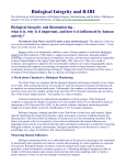 Biological Integrity and the Index of Biological Integrity (from