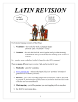 Latin Revision Grammar Chapters I