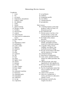 Meteorology Review Answers