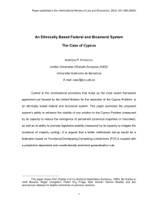 An Ethnically Based Federal and Bicameral System