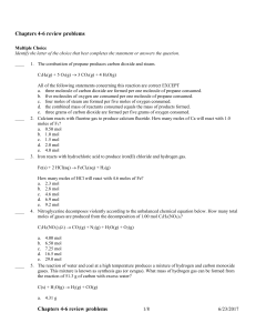 Review Chapters 4-6 problems Chem 105 Final Sp07