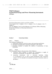 FDJP Ordinance on Electrical Energy and Power Measuring