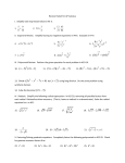 Review Packet for AP Calculus I. Simplify each expression below in