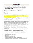Federalism: National vs. State Government The powers of national
