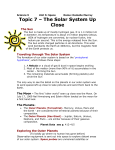 Science 9 Unit 5: Space Name