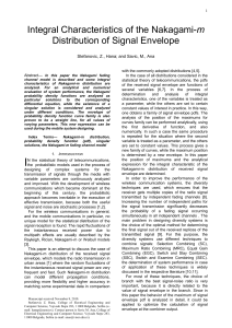 Integral Characteristics of the Nakagami-m Distribution of