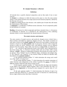 Atomic Structure and Bonding: A Review