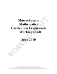 Massachusetts Mathematics Curriculum Framework Working Draft
