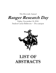 Ranger Research Day 2016 Abstract Book