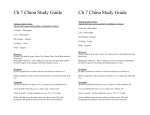 Ch 7 China Study Guide - wedel