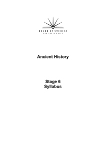 Ancient Histrory Stage 6 Syllabus