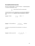 Rational Expressions