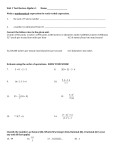 Chapter 2 Test Review Algebra AB