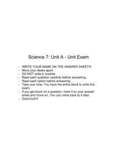 Science 7: Unit A