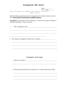 Propaganda Worksheet