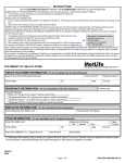 MetLife Standard Life Statement of Health