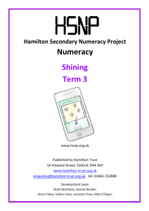 Teacher Booklet Shining Term 3 - Hamilton Secondary Numeracy