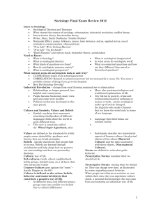 Sociology Midterm Review