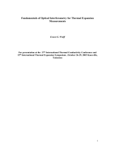 Fundamentals of Optical Interferometry for Thermal Expansion