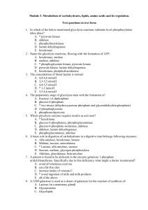 Module 3 Metabolism of carbohydrates, lipids