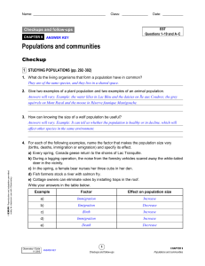 Les populations et les communautés