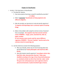 Chapter 18: Classification Section I: The Importance of Classification