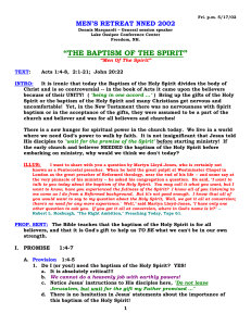 The Baptism of the Spirit