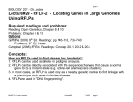 Lecture#29 - RFLP-2 - Locating Genes in Large Genomes Using