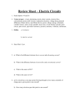 REVIEW SHEET – ELECTRIC CIRCUITS