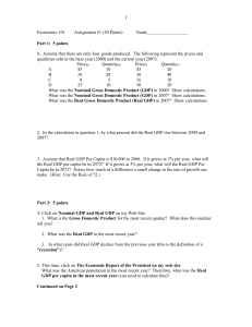 Economics 101 Assignment #3 (20 Points) Name