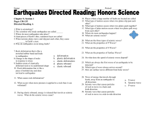 Earthquakes Directed Readings
