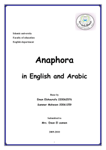 anaphora in English and Arabic
