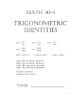 Trig Identities - ARPDC Learning Portal