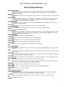 Solar Energy Glossary - Solar Solutions and Distribution