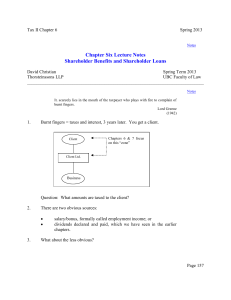 Chapter One – Lecture Notes