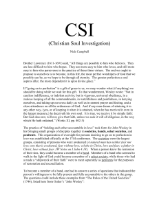CSI -- Christian Soul Investigation