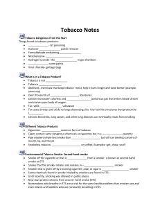 Tobacco Notes Tobacco Dangerous From the Start Things found in
