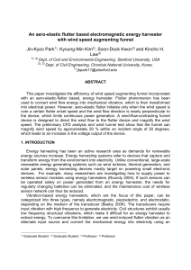 An aero-elastic flutter based electromagnetic energy harvester with