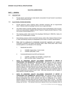ELECTRIC SUBMETERING/INTEGRATED PANELBOARDS