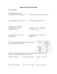 Algebra 2: Semester 1 Review Packet